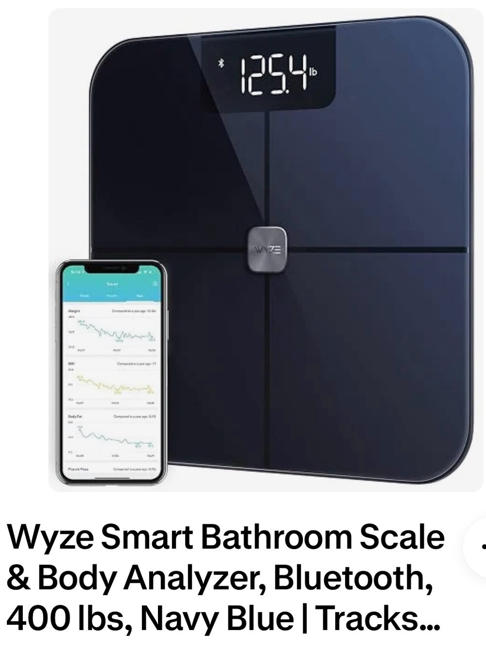 Navy Blue Wyze Smart Bathroom Scale